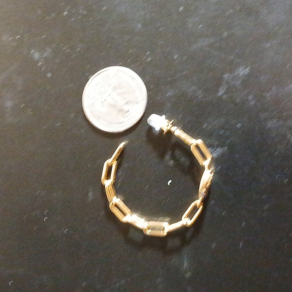 Michael Kors Gold Chain Link Loop Earrings - Picture 6 of 6